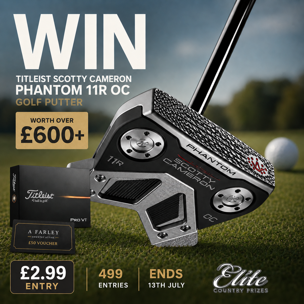 Win Titleist Scotty Cameron Golf Putter + Pro V1 Dozen Balls