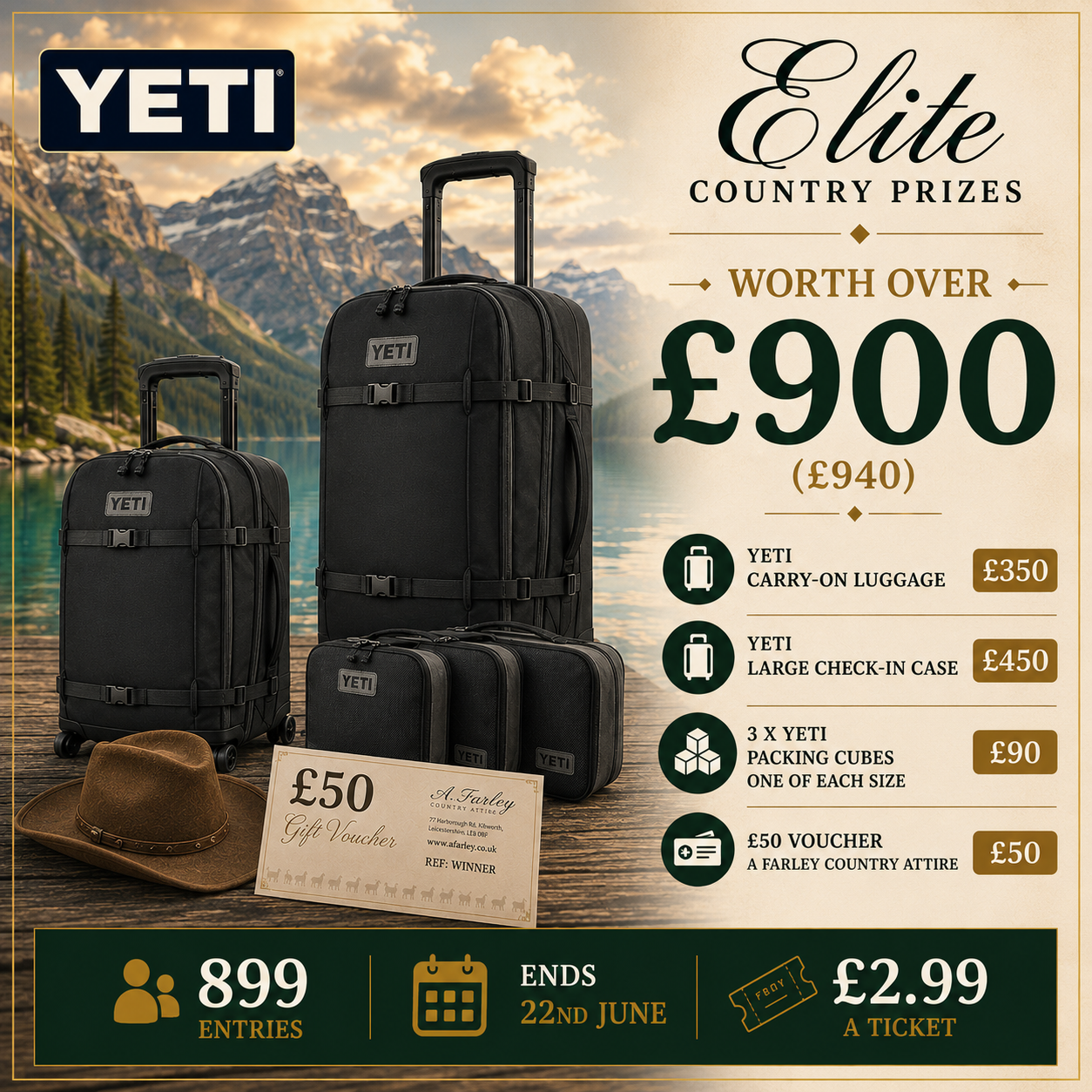 Win Ultimate YETI Travel Bundle Worth Over £900!